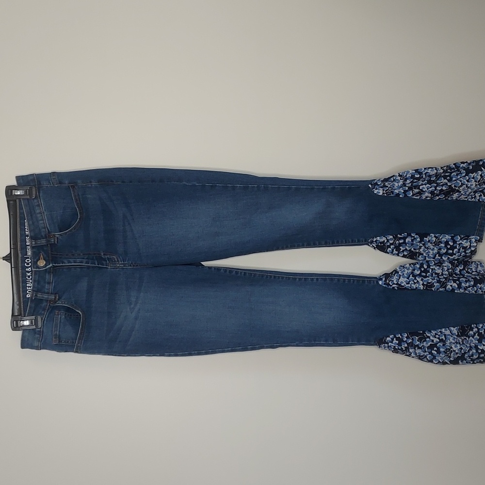 Upcycled High Rise Skinny Bell Bottom